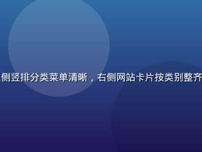 杏导航精准分类导航界面截图，左侧竖排分类菜单清晰，右侧网站卡片按类别整齐排列，深紫背景下粉紫色标签醒目